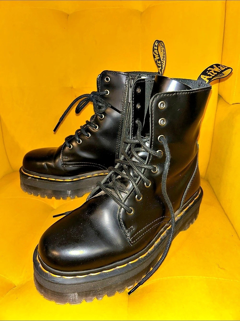 Dr. Martens Jadon Max Black Buttero Platform Boots Max Platform Combat Boots